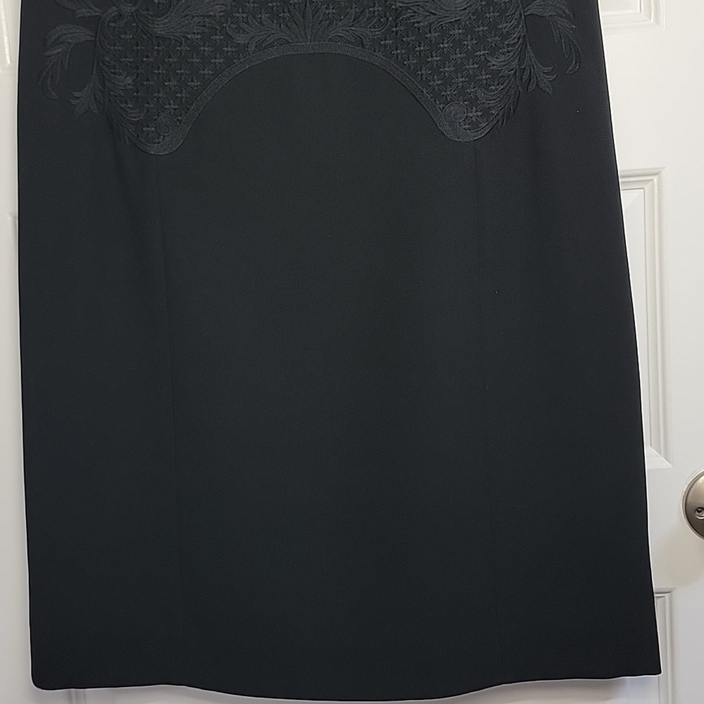 ETCETERA BLACK LACE EMBROIDERED SHEATH DRESS SZ 12 - Picture 2 of 10